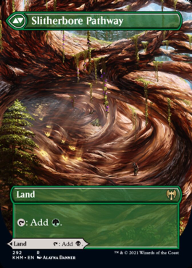 Darkbore Pathway // Slitherbore Pathway (Borderless Alternate Art) [Kaldheim] | Good Games Cannington
