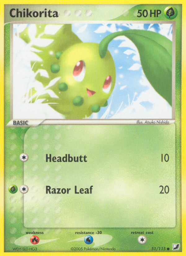 Chikorita (51/115) [EX: Unseen Forces] | Good Games Cannington