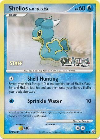 Shellos East Sea (106/132) (Origins Game Fair 2008 Staff) [Nintendo: Black Star Promos] | Good Games Cannington