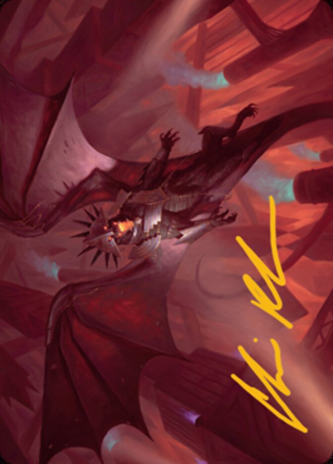 Ziatora, the Incinerator Art Card (Gold-Stamped Signature) [Streets of New Capenna Art Series] | Good Games Cannington