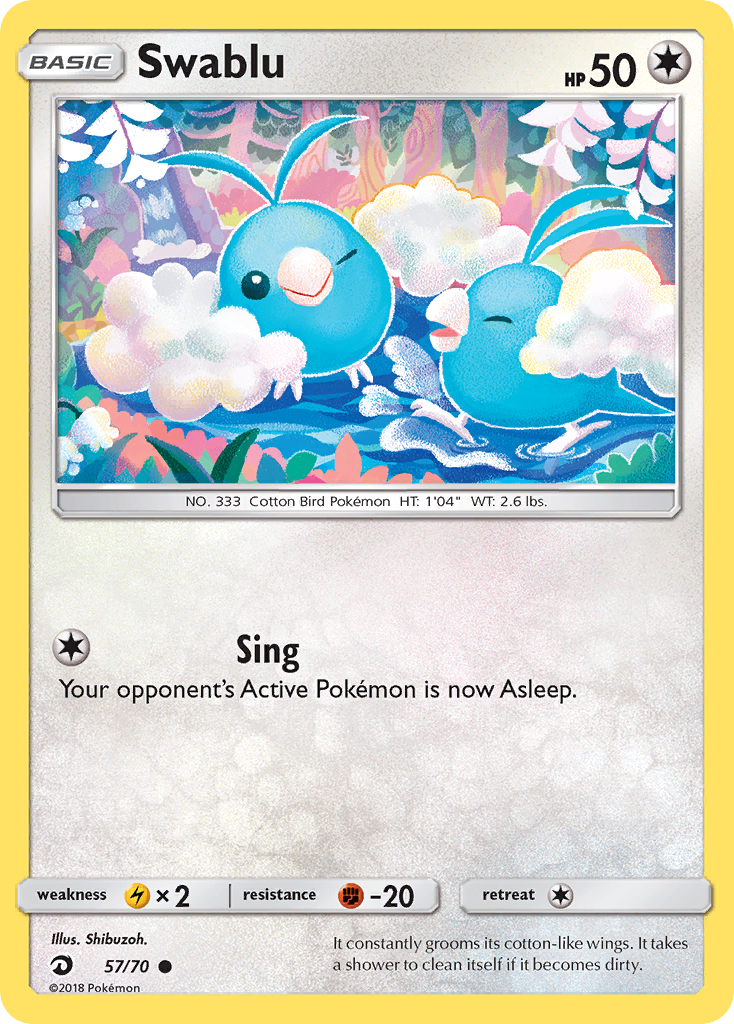 Swablu (57/70) [Sun & Moon: Dragon Majesty] | Good Games Cannington
