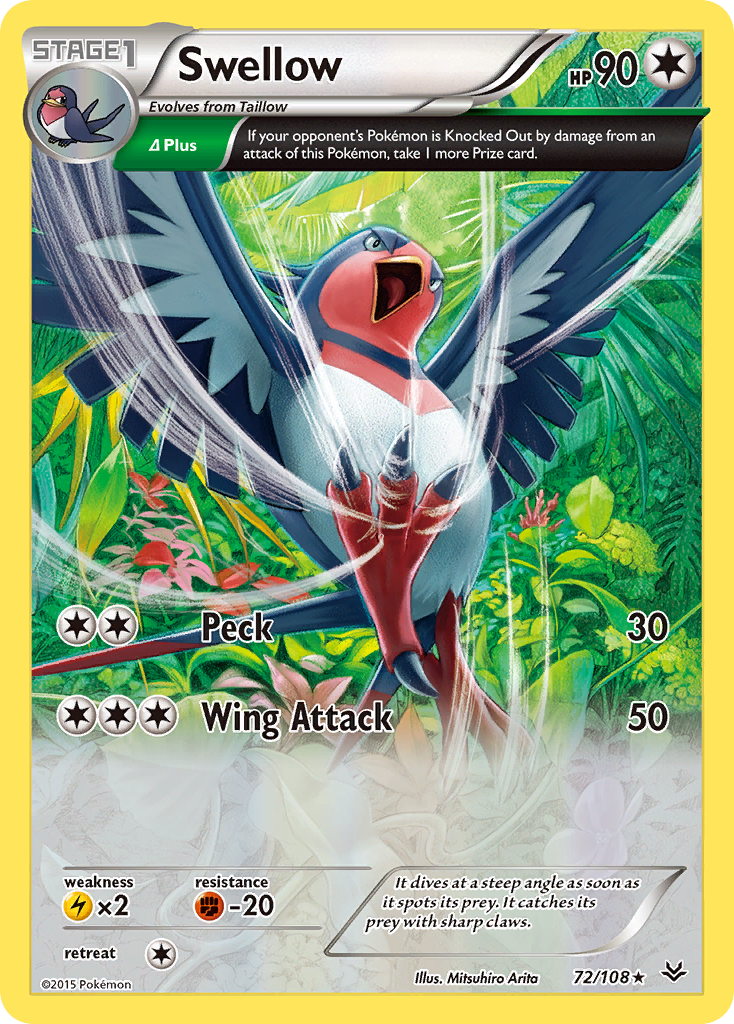 Swellow (72/108) [XY: Roaring Skies] | Good Games Cannington