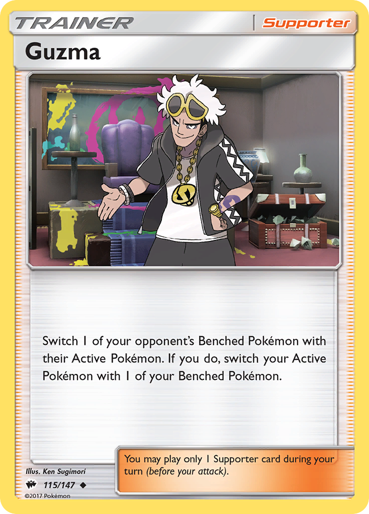 Guzma (115/147) [Sun & Moon: Burning Shadows] | Good Games Cannington