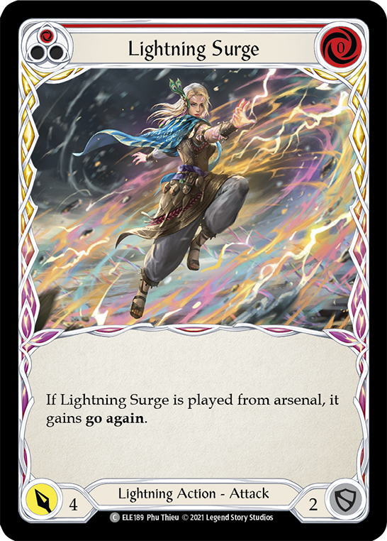 Lightning Surge (Red) [ELE189] (Tales of Aria)  1st Edition Rainbow Foil | Good Games Cannington