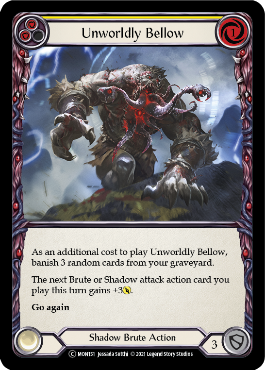 Unworldly Bellow (Yellow) [U-MON151-RF] Unlimited Rainbow Foil | Good Games Cannington