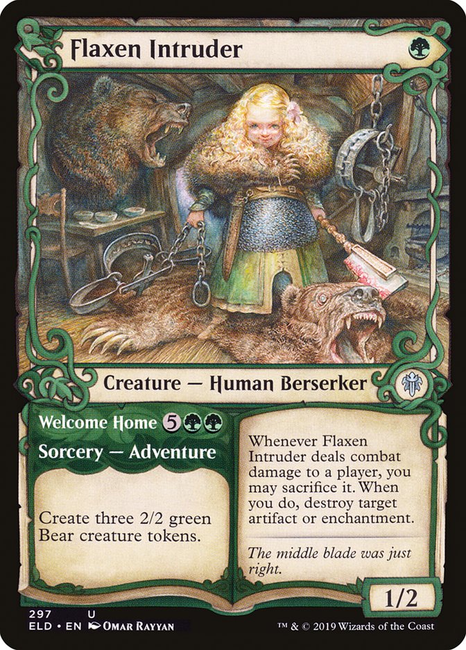 Flaxen Intruder // Welcome Home (Showcase) [Throne of Eldraine] | Good Games Cannington