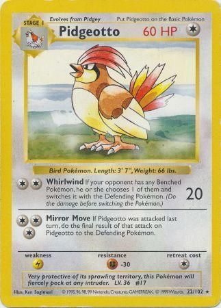 Pidgeotto (22/102) [Base Set Shadowless Unlimited] | Good Games Cannington