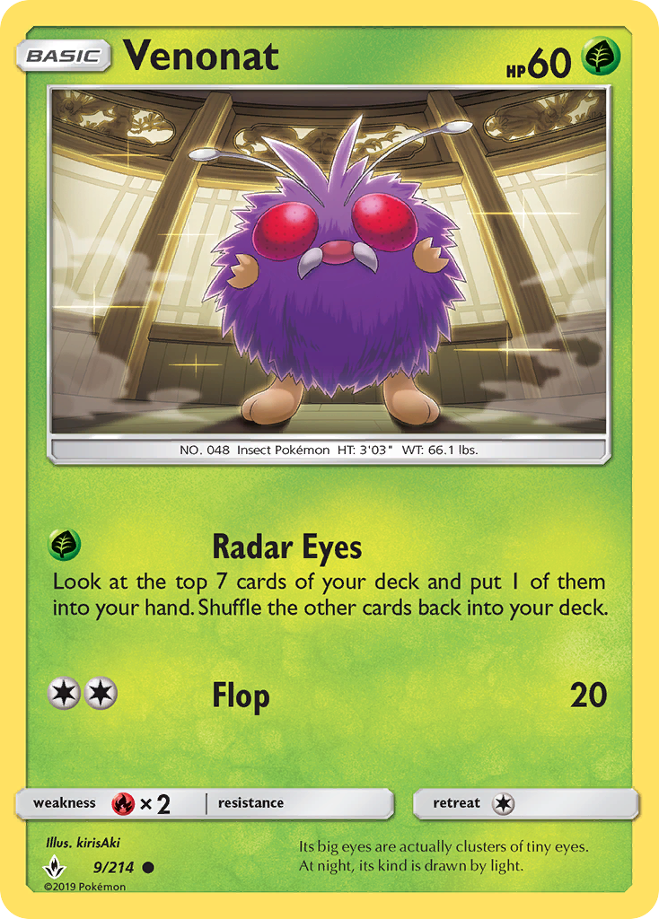 Venonat (9/214) [Sun & Moon: Unbroken Bonds] | Good Games Cannington