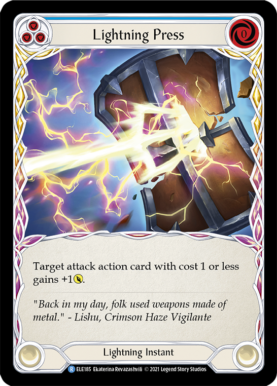 Lightning Press (Blue) [ELE185] (Tales of Aria)  1st Edition Normal | Good Games Cannington