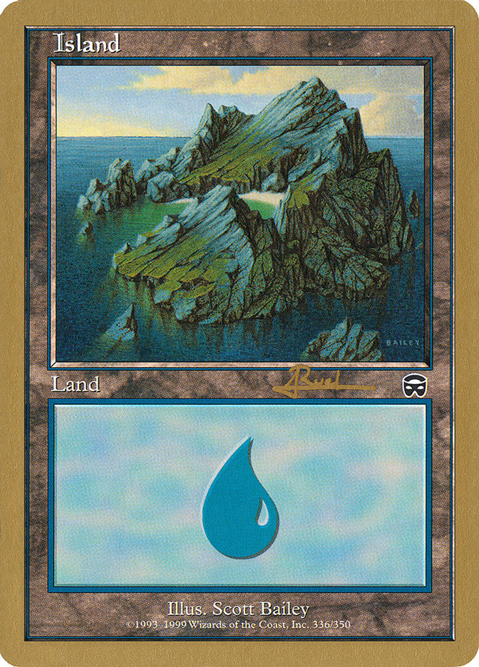 Island (ar336a) (Antoine Ruel) [World Championship Decks 2001] | Good Games Cannington