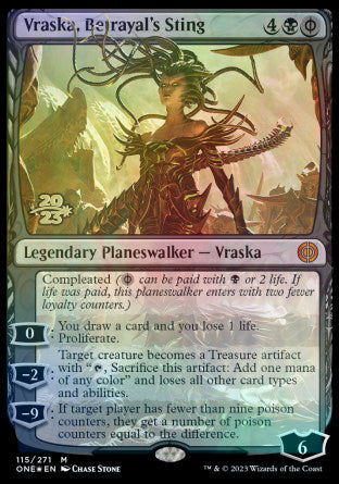 Vraska, Betrayal's Sting [Phyrexia: All Will Be One Prerelease Promos] | Good Games Cannington