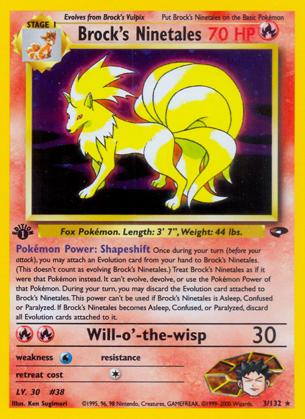 Brock's Ninetales (3/132) [Gym Challenge 1st Edition] | Good Games Cannington
