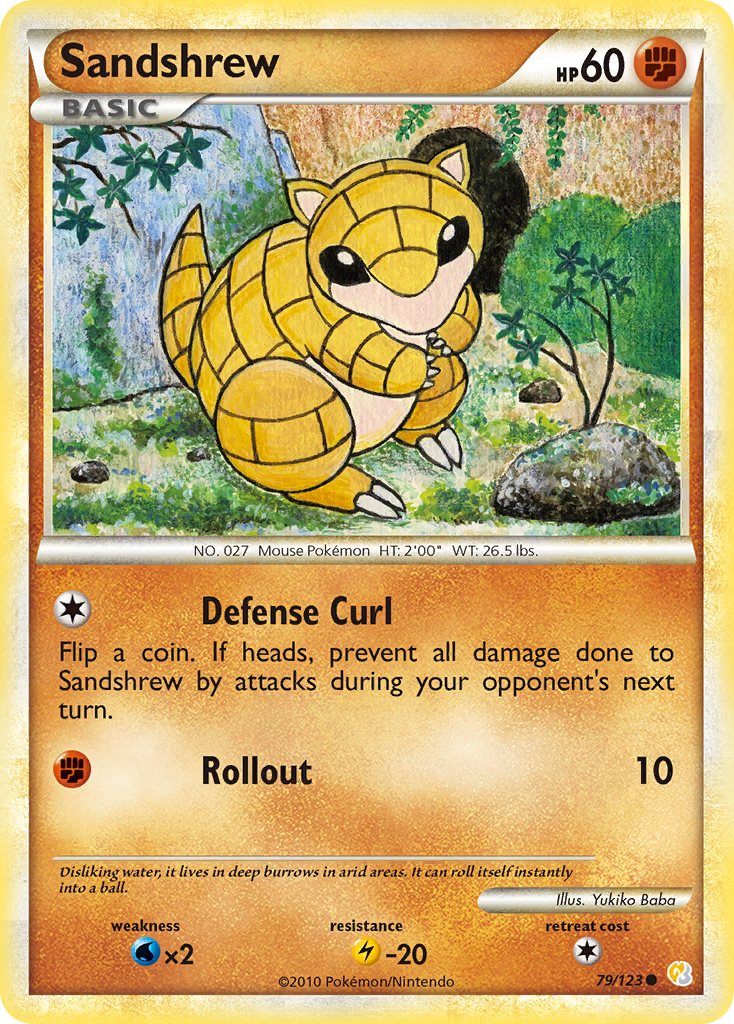Sandshrew (79/123) [HeartGold & SoulSilver: Base Set] | Good Games Cannington