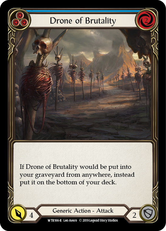 Drone of Brutality (Blue) [WTR166-R] Alpha Print Rainbow Foil | Good Games Cannington