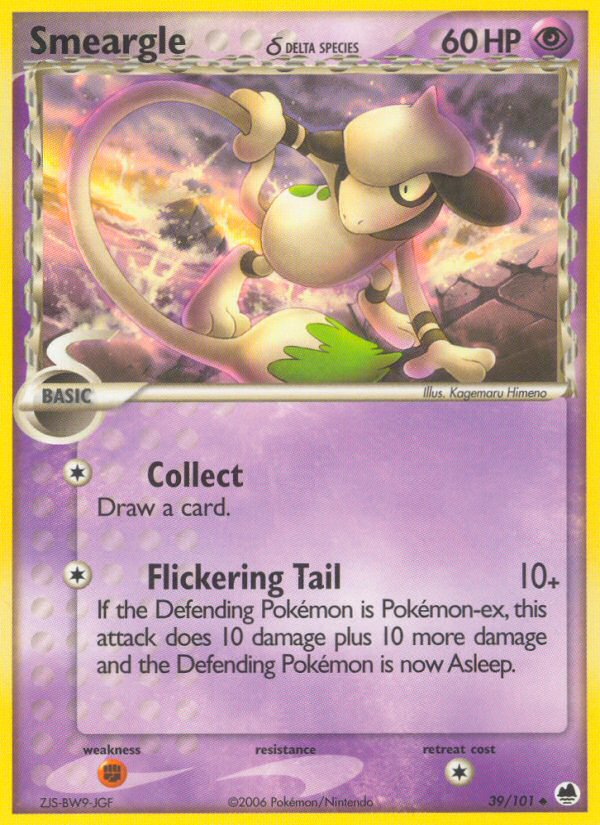 Smeargle (39/101) (Delta Species) [EX: Dragon Frontiers] | Good Games Cannington