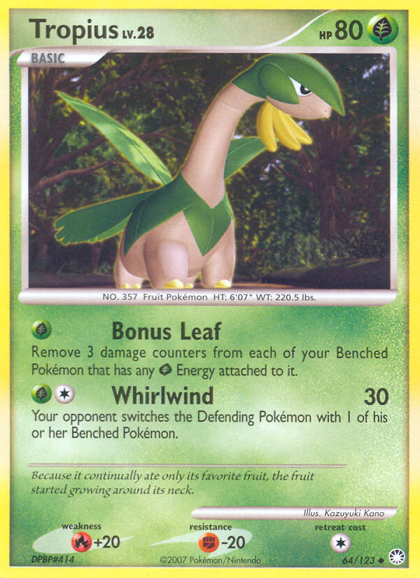 Tropius (64/123) [Diamond & Pearl: Mysterious Treasures] | Good Games Cannington