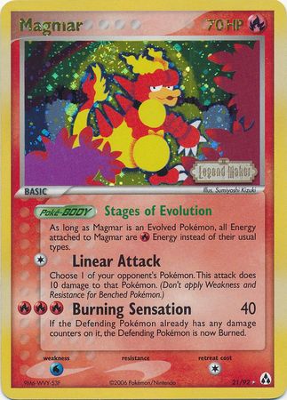 Magmar (21/92) (Stamped) [EX: Legend Maker] | Good Games Cannington