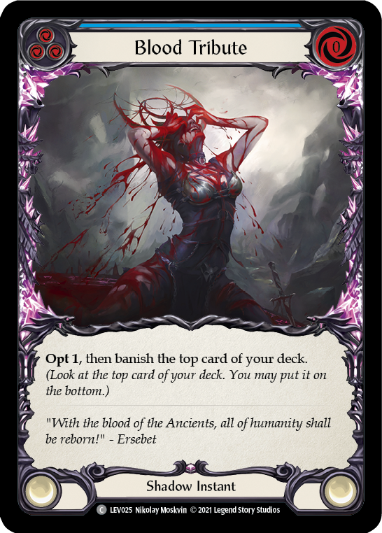 Blood Tribute (Blue) [LEV025] (Monarch Levia Blitz Deck) | Good Games Cannington