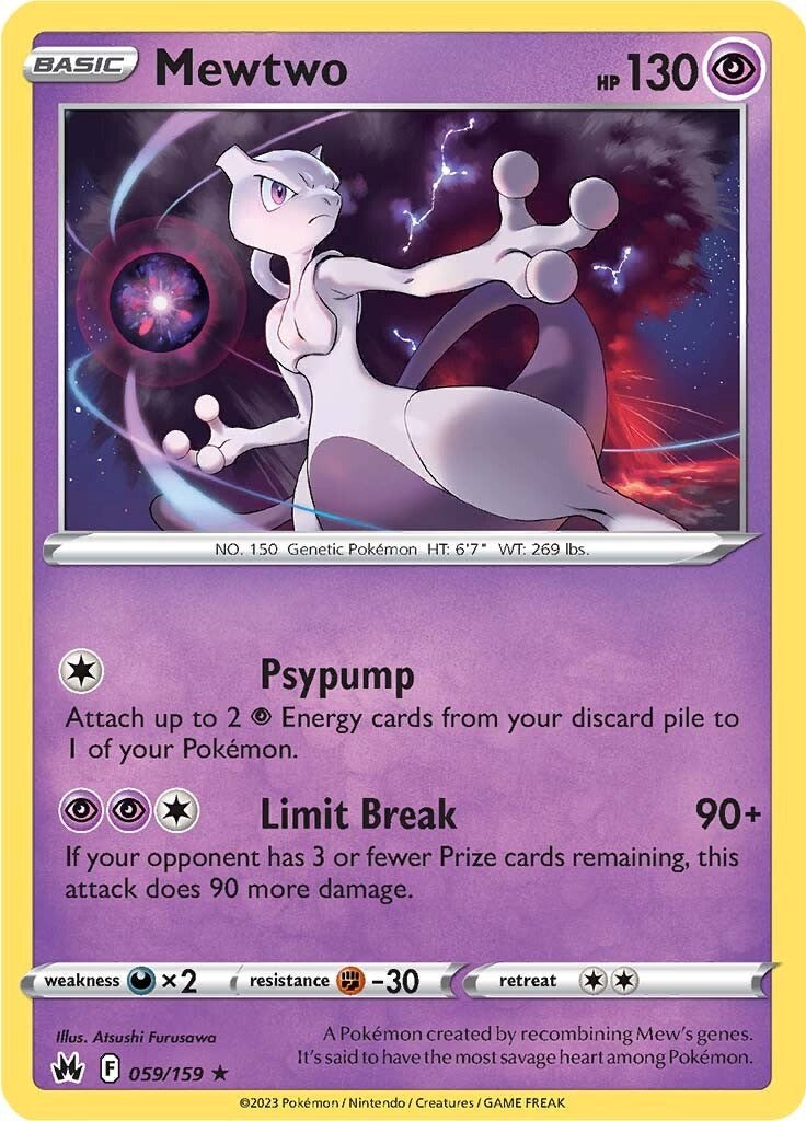 Mewtwo (059/159) [Sword & Shield: Crown Zenith] | Good Games Cannington