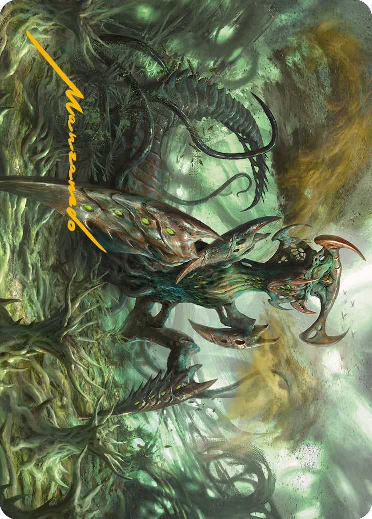 Zopandrel, Hunger Dominus Art Card (Gold-Stamped Signature) [Phyrexia: All Will Be One Art Series] | Good Games Cannington