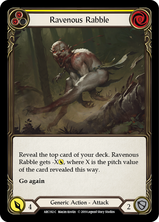 Ravenous Rabble (Yellow) [ARC192-C] 1st Edition Rainbow Foil | Good Games Cannington