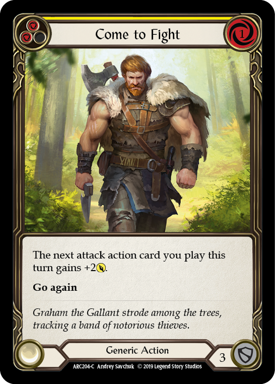 Come to Fight (Yellow) [ARC204-C] 1st Edition Normal | Good Games Cannington