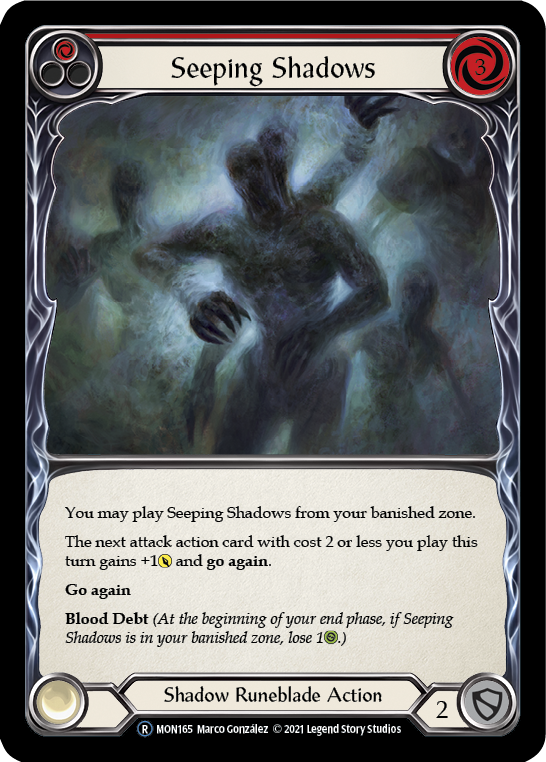 Seeping Shadows (Red) [U-MON165-RF] Unlimited Rainbow Foil | Good Games Cannington