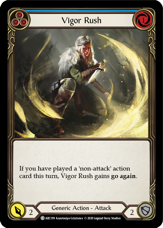 Vigor Rush (Blue) [U-ARC199] Unlimited Rainbow Foil | Good Games Cannington
