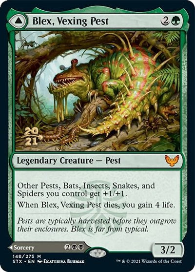 Blex, Vexing Pest // Search for Blex [Strixhaven: School of Mages Prerelease Promos] | Good Games Cannington