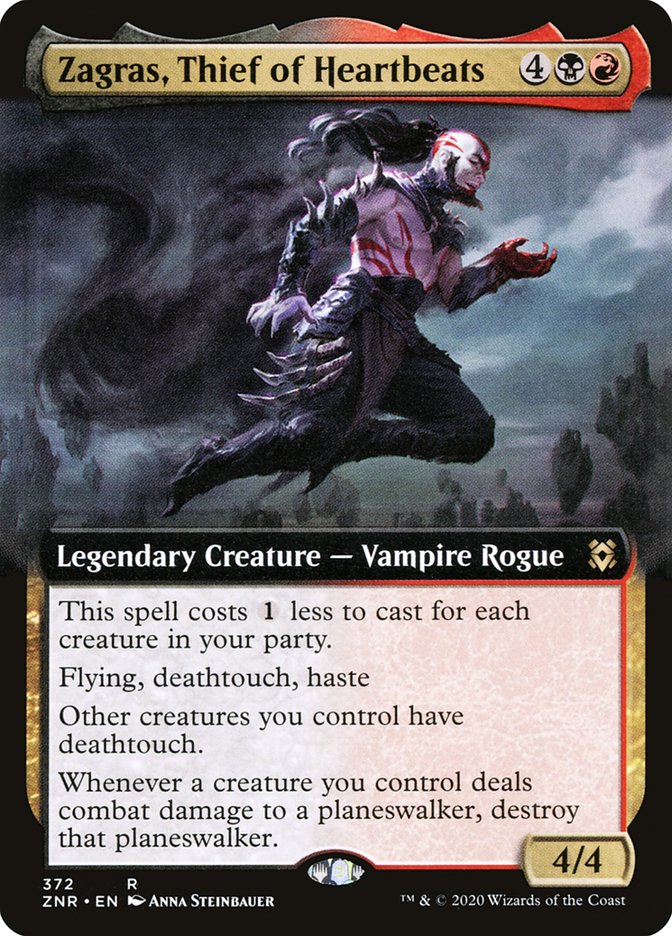 Zagras, Thief of Heartbeats (Extended Art) [Zendikar Rising] | Good Games Cannington