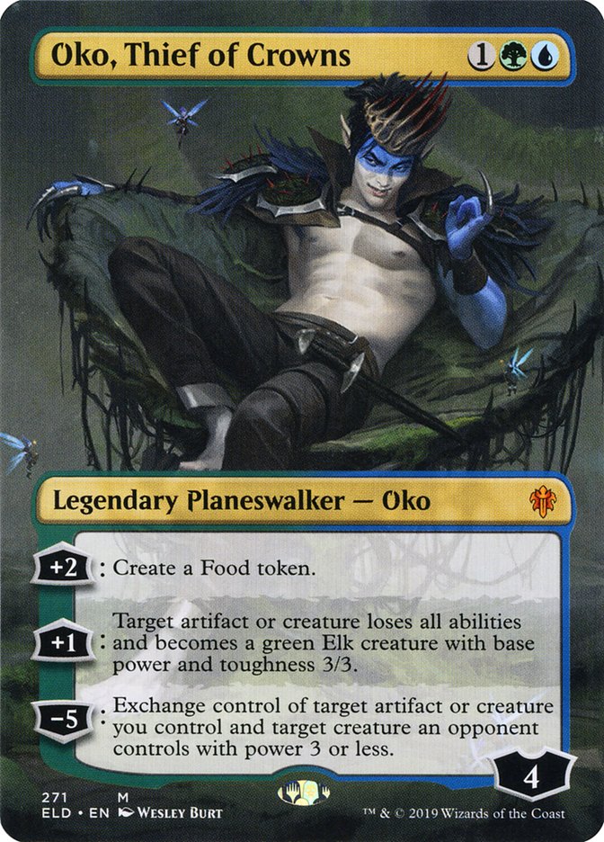 Oko, Thief of Crowns (Borderless) [Throne of Eldraine] | Good Games Cannington
