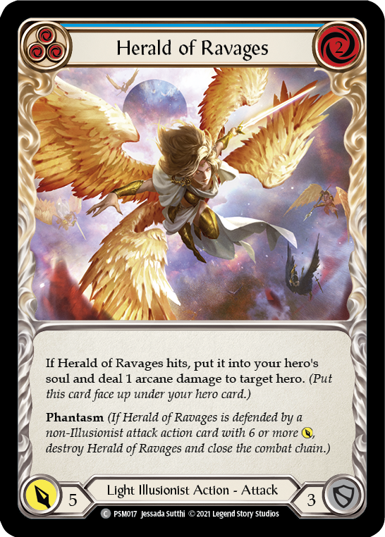 Herald of Ravages (Blue) [PSM017] (Monarch Prism Blitz Deck) | Good Games Cannington