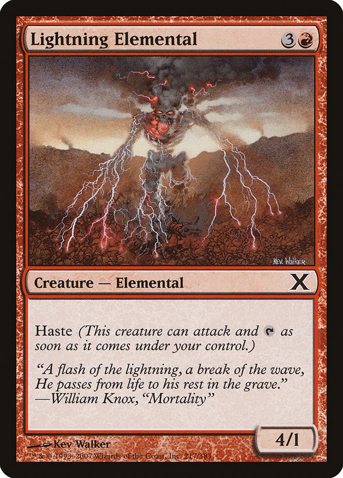 Lightning Elemental [Tenth Edition] | Good Games Cannington
