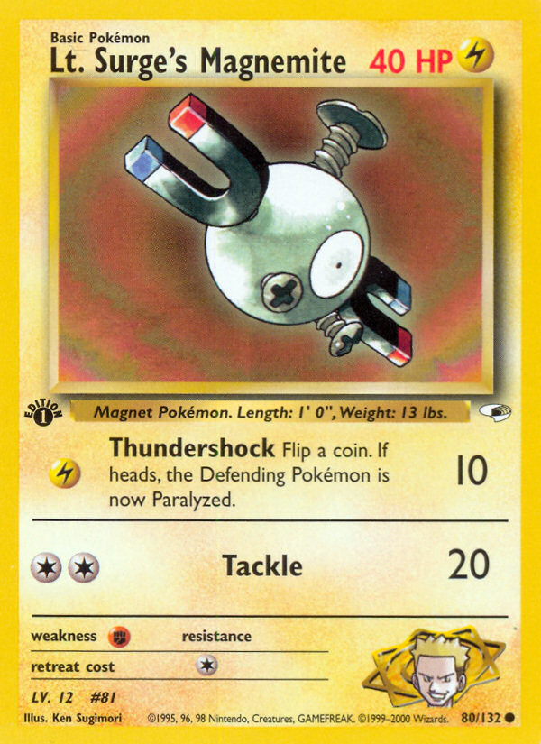 Lt. Surge's Magnemite (80/132) [Gym Heroes 1st Edition] | Good Games Cannington