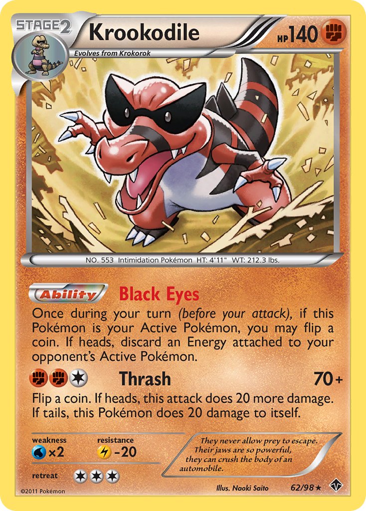 Krookodile (62/98) (Theme Deck Exclusive) [Black & White: Emerging Powers] | Good Games Cannington