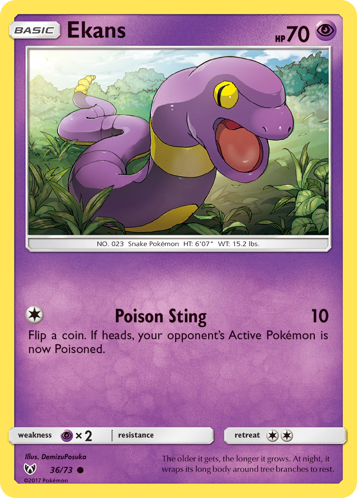 Ekans (36/73) [Sun & Moon: Shining Legends] | Good Games Cannington