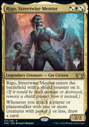 Rigo, Streetwise Mentor (Promo Pack) [Streets of New Capenna Promos] | Good Games Cannington