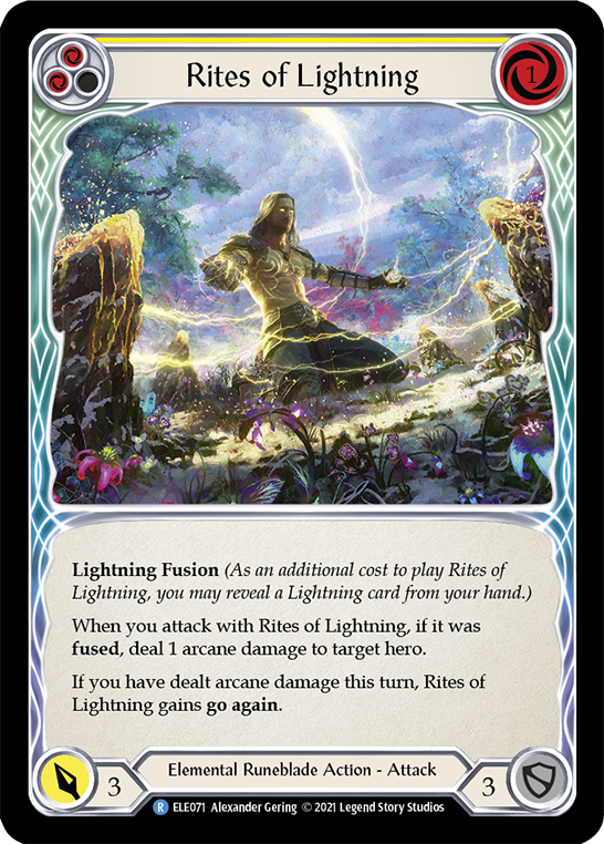 Rites of Lightning (Yellow) [ELE071] (Tales of Aria)  1st Edition Normal | Good Games Cannington