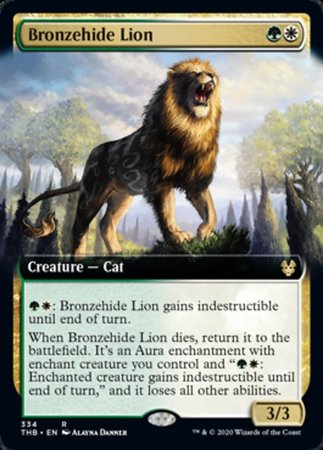 Bronzehide Lion (Extended Art) [Theros Beyond Death] | Good Games Cannington