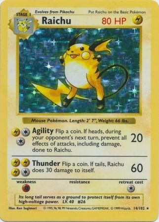 Raichu (14/102) [Base Set Shadowless Unlimited] | Good Games Cannington