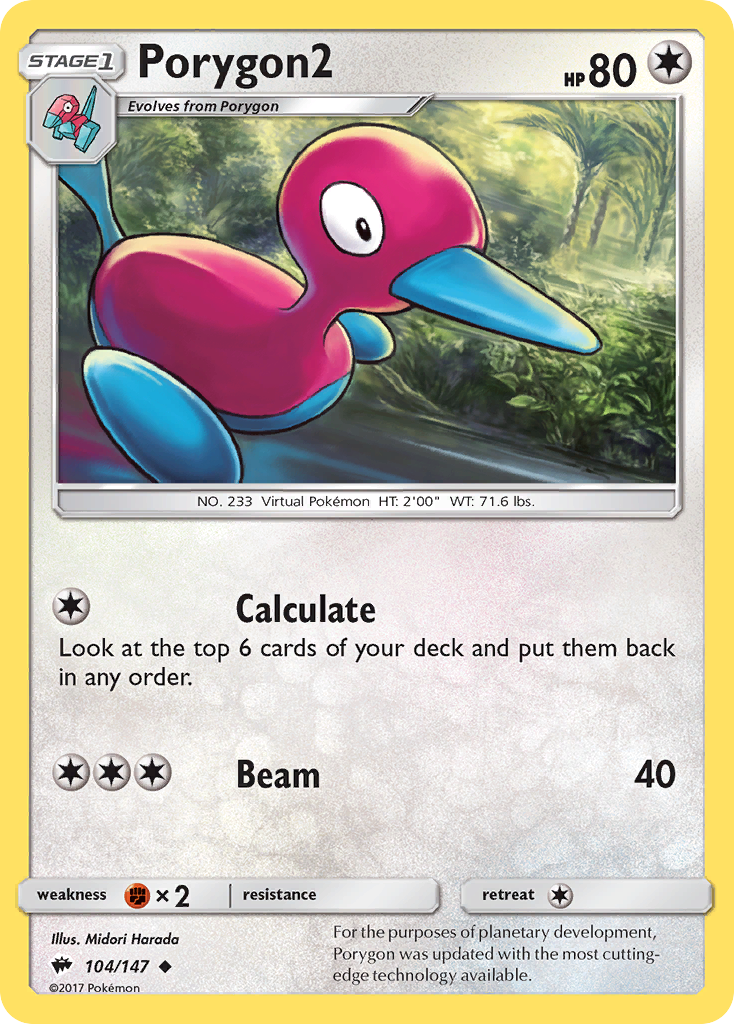 Porygon2 (104/147) [Sun & Moon: Burning Shadows] | Good Games Cannington