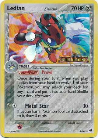 Ledian (18/101) (Delta Species) (Stamped) [EX: Dragon Frontiers] | Good Games Cannington