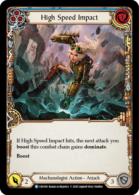 High Speed Impact (Blue) [CRU108] 1st Edition Rainbow Foil | Good Games Cannington