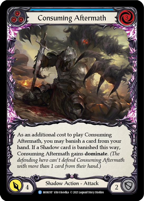 Consuming Aftermath (Blue) [MON197] 1st Edition Normal | Good Games Cannington