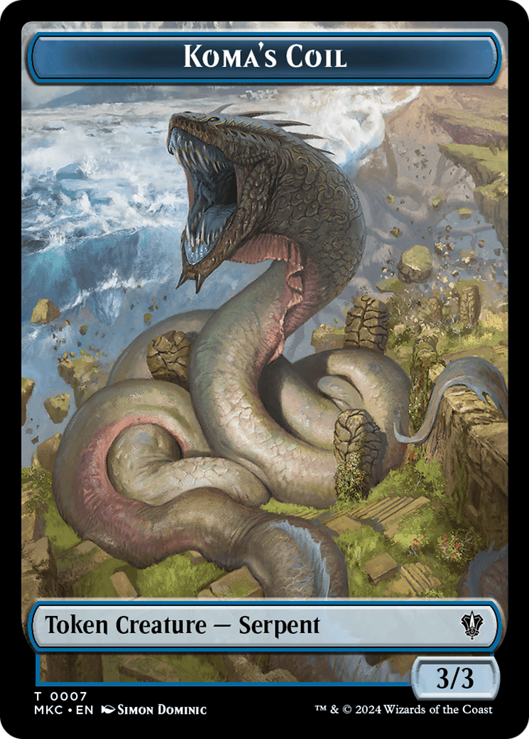 Tentacle // Koma's Coil Double-Sided Token [Murders at Karlov Manor Commander Tokens] | Good Games Cannington
