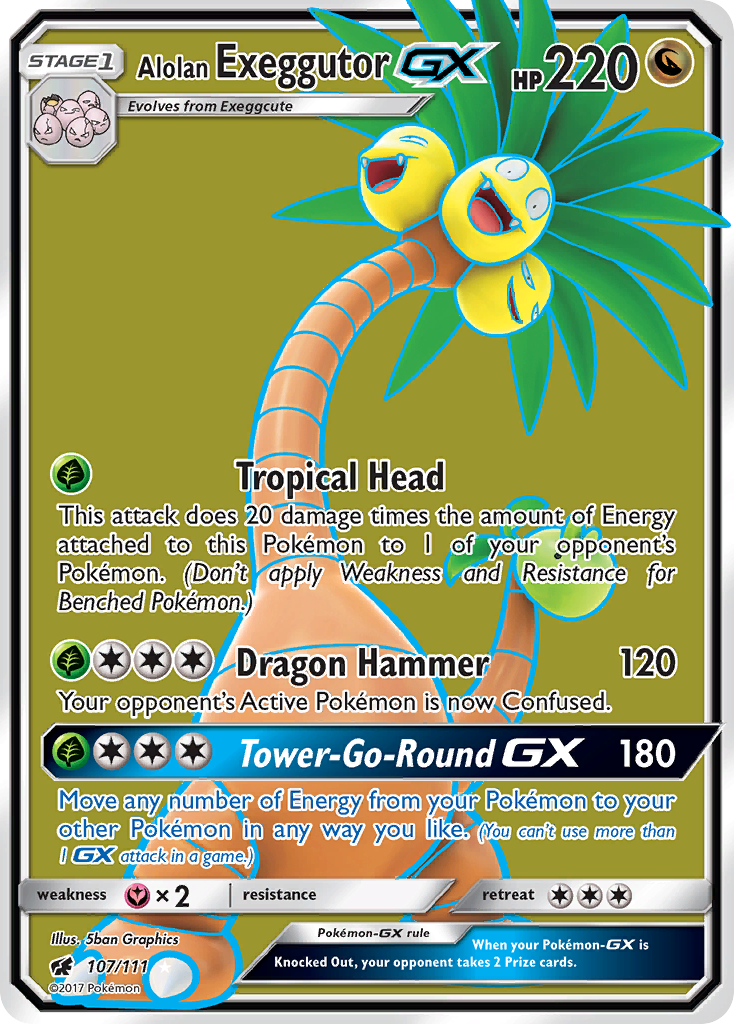 Alolan Exeggutor GX (107/111) [Sun & Moon: Crimson Invasion] | Good Games Cannington