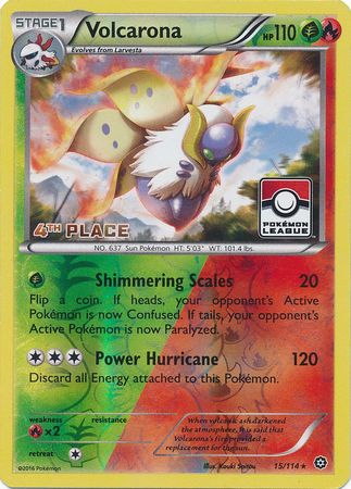 Volcarona (15/114) (League Promo 4th Place) [XY: Steam Siege] | Good Games Cannington