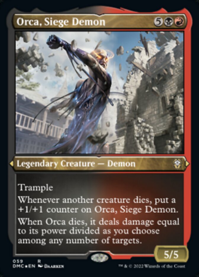Orca, Siege Demon (Foil Etched) [Dominaria United Commander] | Good Games Cannington