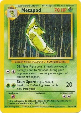 Metapod (54/102) [Base Set Unlimited] | Good Games Cannington