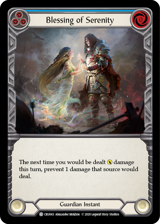 Blessing of Serenity (Blue) [CRU043] 1st Edition Rainbow Foil | Good Games Cannington